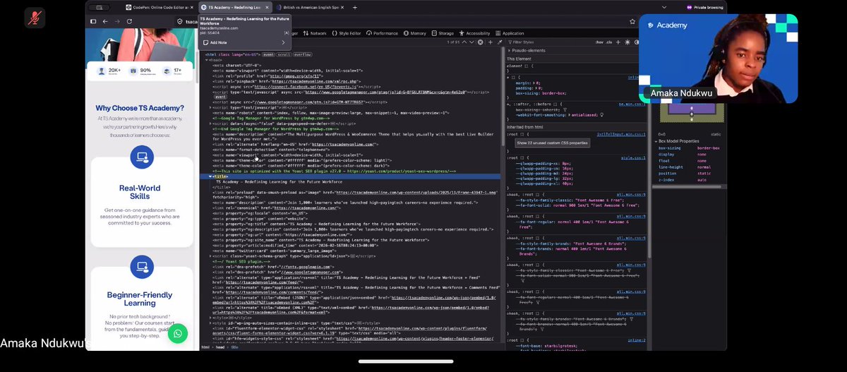 dev_neon's tweet photo. Is it just me,I think today’s class stretched my brain beyond anything the previous classes or my self-learning ever did
Or what do you think, my colleagues @TechSphereAcad 
It was a very impactful one btw https://t.co/m6hqpptOXA