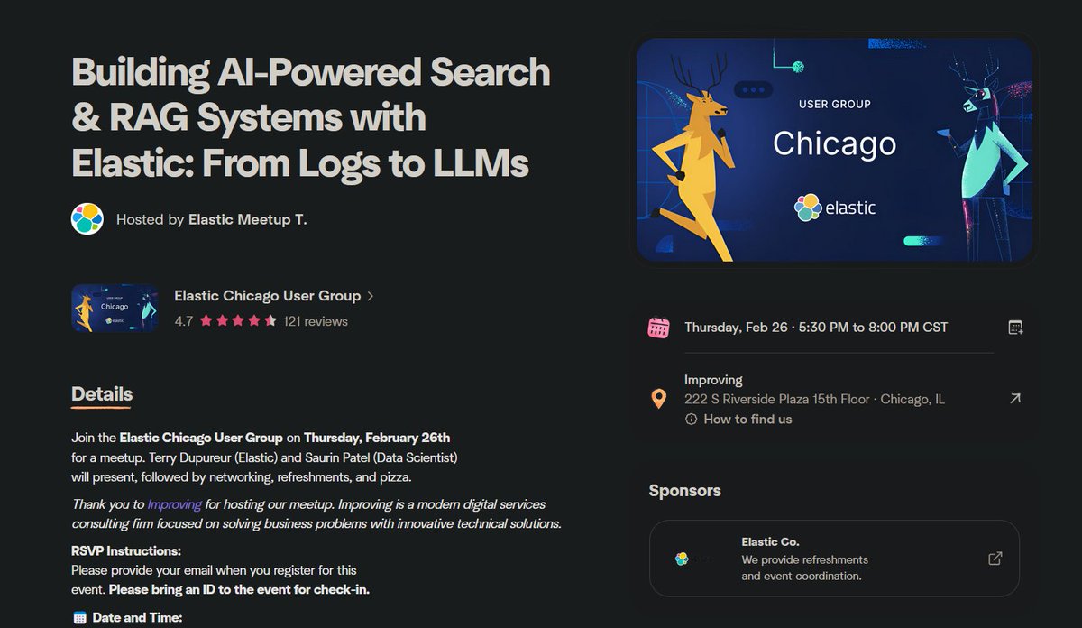 bevelwork's tweet photo. Hey @elastic I'm trying to get rsvp'ed for your event in chicago tomorrow. Any chance there's still a spot open? https://t.co/HHmxdUWRsc