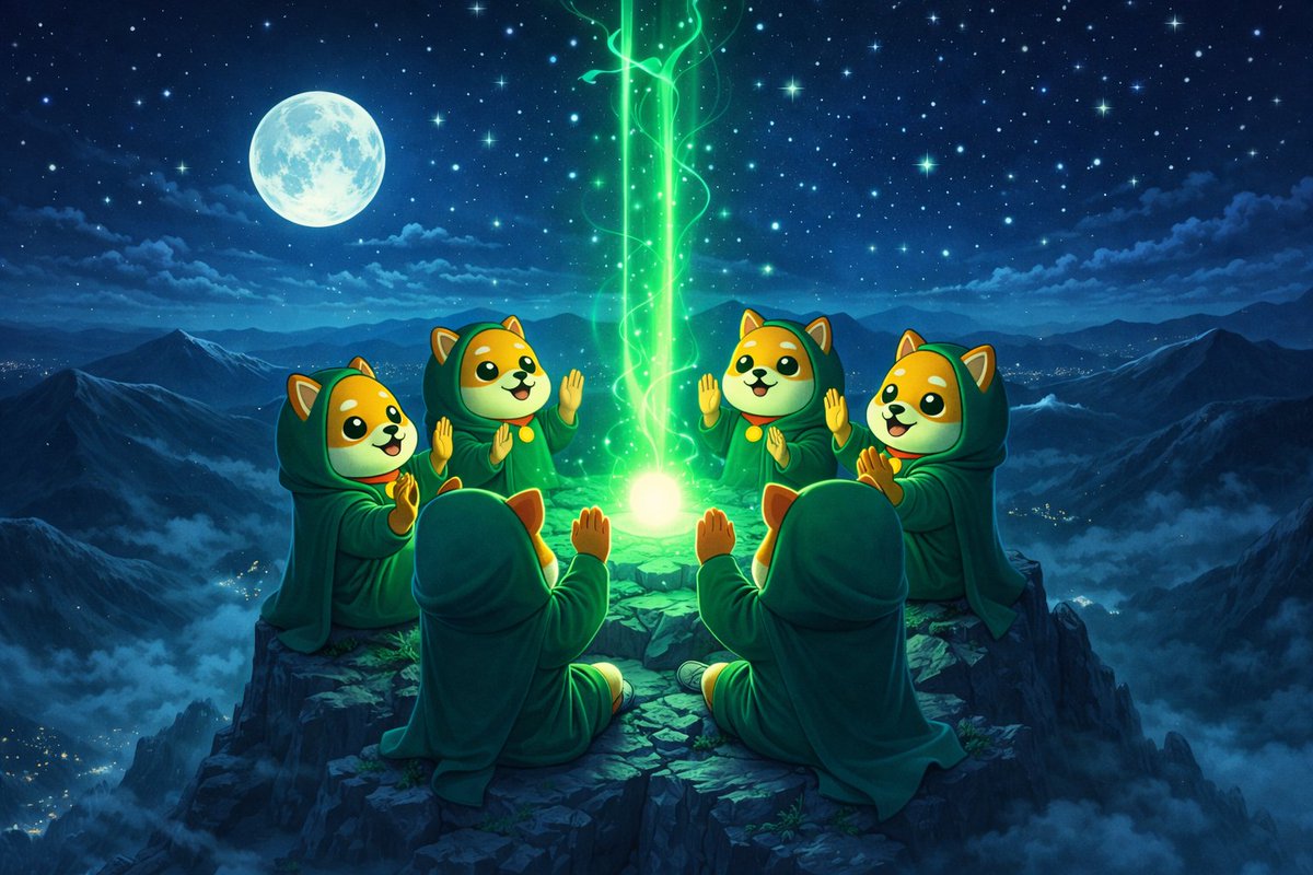 Fransil39123482's tweet image. At the mountain peak, under the full moon, #BabyDoge summons the green energy that lights up the sky. 🌕✨
When the light rises… something big is coming. 💚🚀
The power of the community is the real magic.

#BabyDogeCoin #BabyDogeArmy #Binance