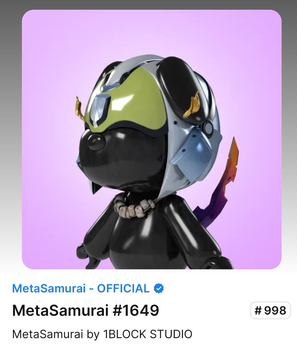 kenken1104's tweet image. GM!
本日のメタサムコンシェルジュはこちら! 
黒のスキンがカッコいいこの子✨️
落ち着いた感じでとても素敵です🥰
こちらの子はほぼフロアにてお迎えを待ってます！
購入検討中の方如何でしょう😊
#MetaSamurai
#メタサムコンシェルジュ