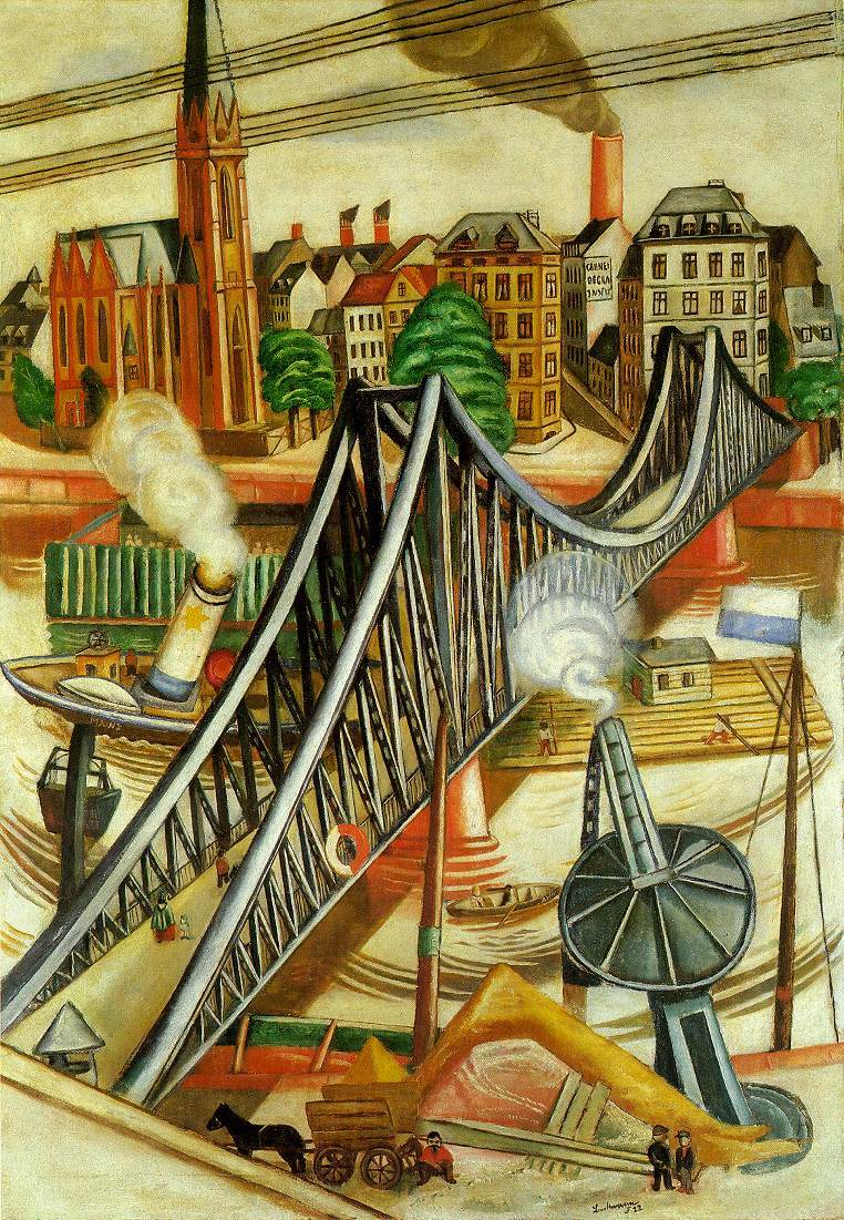artistbeckmann's tweet image. The Iron Bridge (View of Frankfurt) #artbots #beckmann