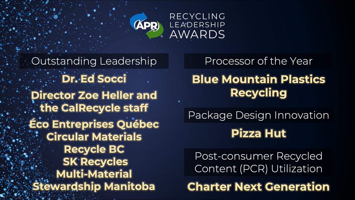 Association of Plastic Recyclers (APR) tweet media