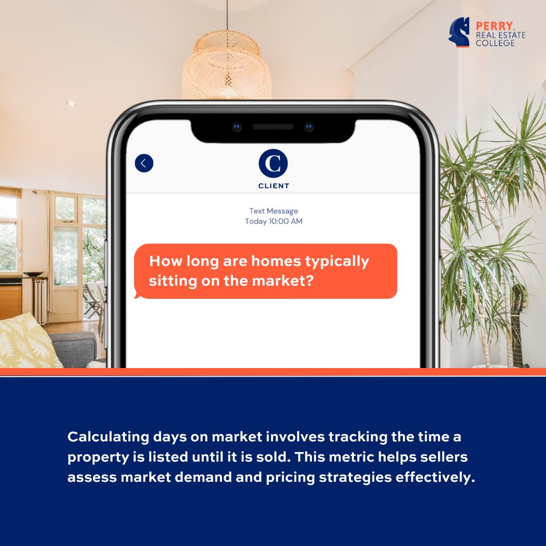 PerryCollege's tweet photo. Curious how fast homes are selling? Days on Market (DOM) reveals if buyers are eager or waiting. Use DOM to price your listing right and stay ahead! #HousingMarket #RealEstateTips #HomeSelling https://t.co/sRUm6nw13i