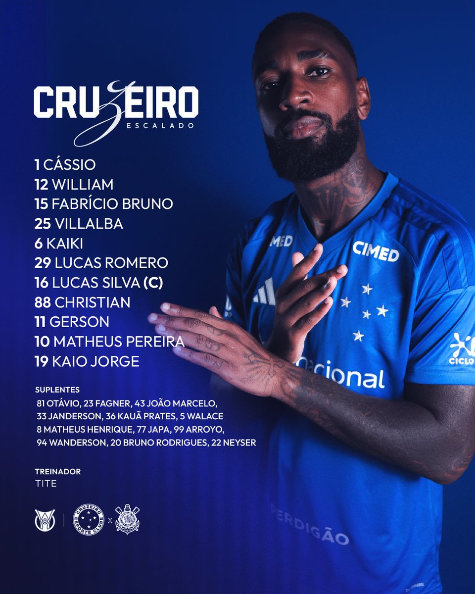 🦊📝 O Cruzeiro está escalado para o jogo contra o Corinthians, pelo Brasileirão! VAMOS, CABULOSO!!

🔷 #CRUxSCCP #PáginasHeroicas