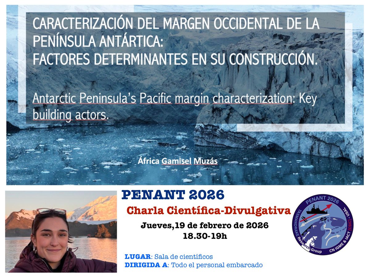 tasmandrake's tweet photo. Otr@s investigador@s también se animan a hablarnos sobre su trabajo en el marco de la campaña #PENANT26 🇦🇶 a bordo del #BIOHesperides ⛴️. Seguimos con Peter Bijl (@UUEarthSciences), África Gamisel (@IGME1849) y Alyson Theseira (U. of Technology, Sidney) No paramos de aprender!! https://t.co/HRa7GTxT0I