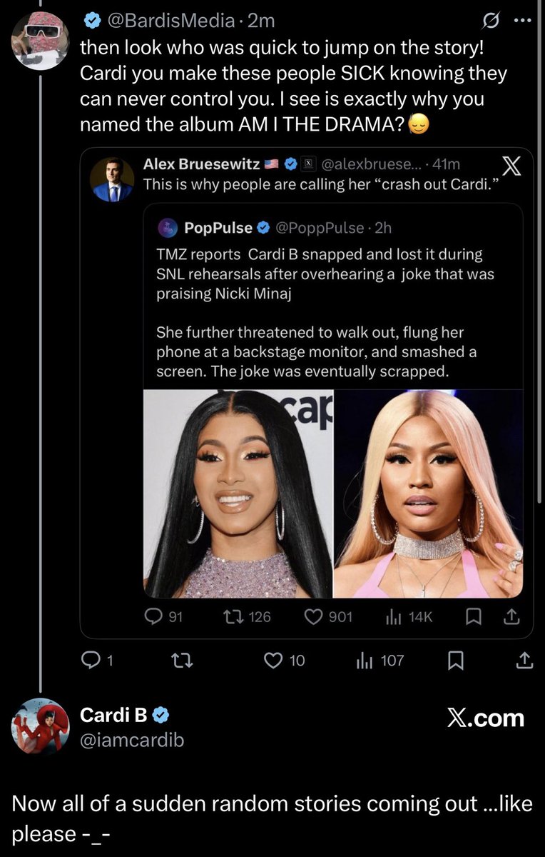 She will say this and y’all will gag but when Nicki tells yall that this shit be happening to her, she’s “on coke” and “crazy”…