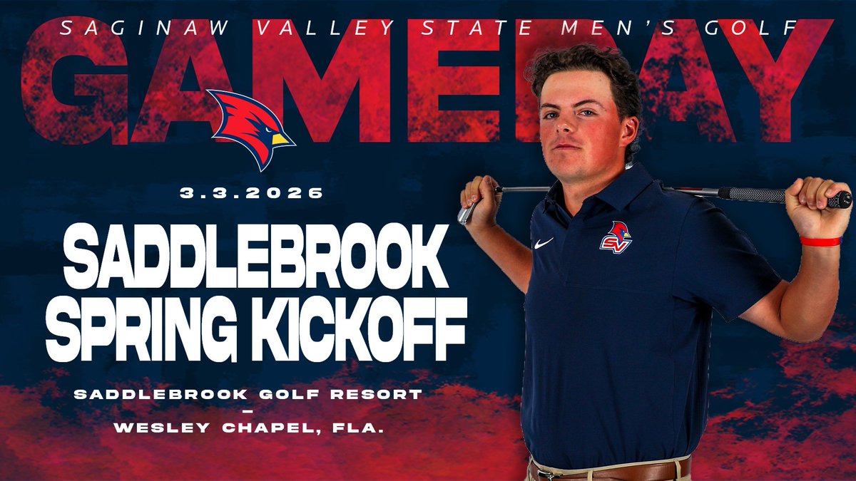 svsuathletics's tweet photo. 🚨GAMEDAY🚨
🏌️‍♂️ @svsugolf 🏌️‍♀️
🏆: Saddlebrook Spring Kickoff
📅: March 3, 2026
⛳️: Saddlebrook Golf Resort
📍: Wesley Chapel, Fla.
📺: https://t.co/FuDQ1aHaAS
#BeaksUp #GoCards #StandOut #SVSUGolf https://t.co/oO5JONWFpe