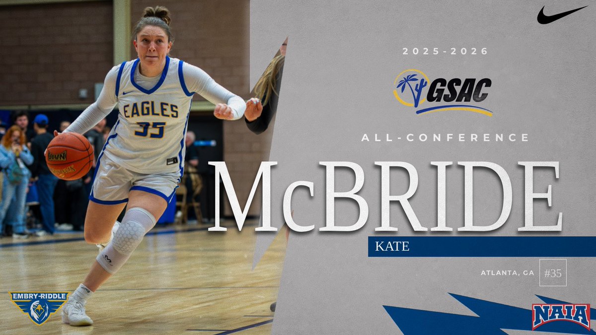 Huge congratulations to Kate McBride on making the GSAC All-Conference Team! McBride averaged 10.1 points per game while shooting 49.4% from the field.