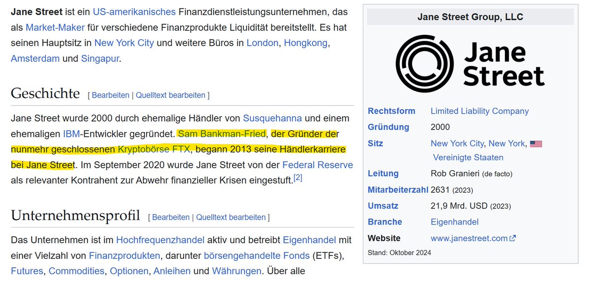 ⚠️BREAKING⚠️

Na jetzt wird das aber mal eine ganz wilde Nummer! 

Unser gut alt bekannter Sam Bankmann Fried hat bei Jane Street seine "Karriere" gestartet.

Teilt den Post und liken nicht vergessen!