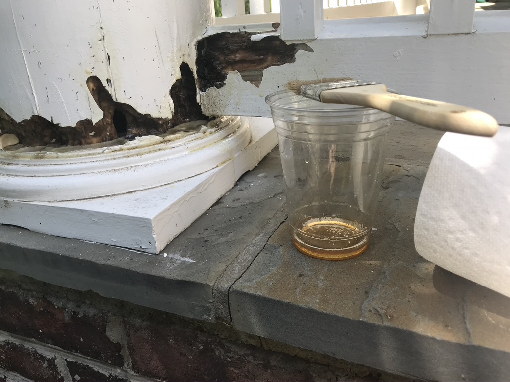 cflaesch's tweet photo. @RobProvince It's a little fiddly to apply and shape into the ground-out opening. Has the texture and weight of a light packing foam. Once it sets up, it sands easily and takes paint like wood. https://t.co/8xjO2VC9kL