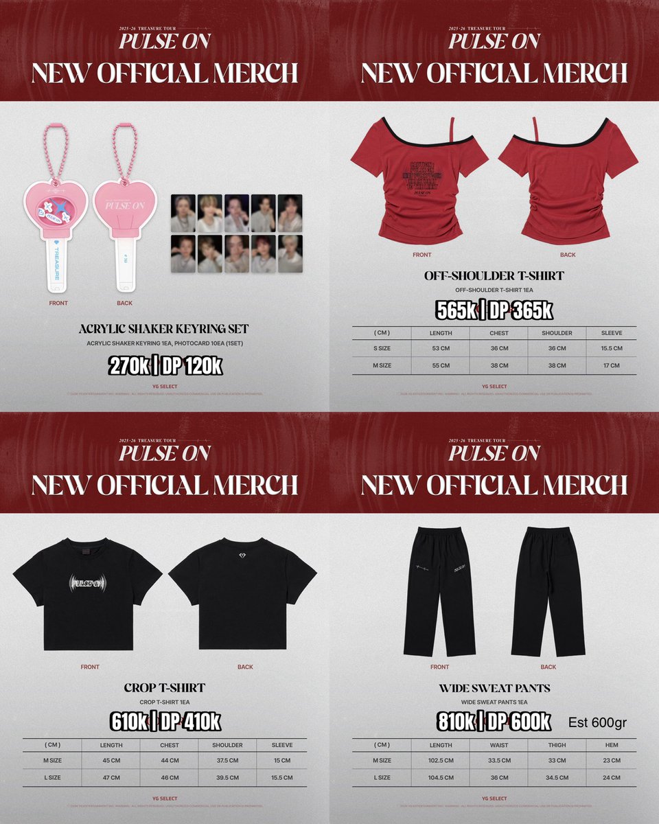 [INA GO OPEN ORDER]☀️NEW Official Merch MD KR - Treasure Tour Pulse On 

✈️ HC eta INA est 25 Mar~
📍Jaksel
☑️ Join GO Line
Harga bersih INA, belum packing 5k &amp; adm co 🍊
Close tba.
Harga yang est bisa berubah tergantung berat aslinya.

Dm for order 🥰