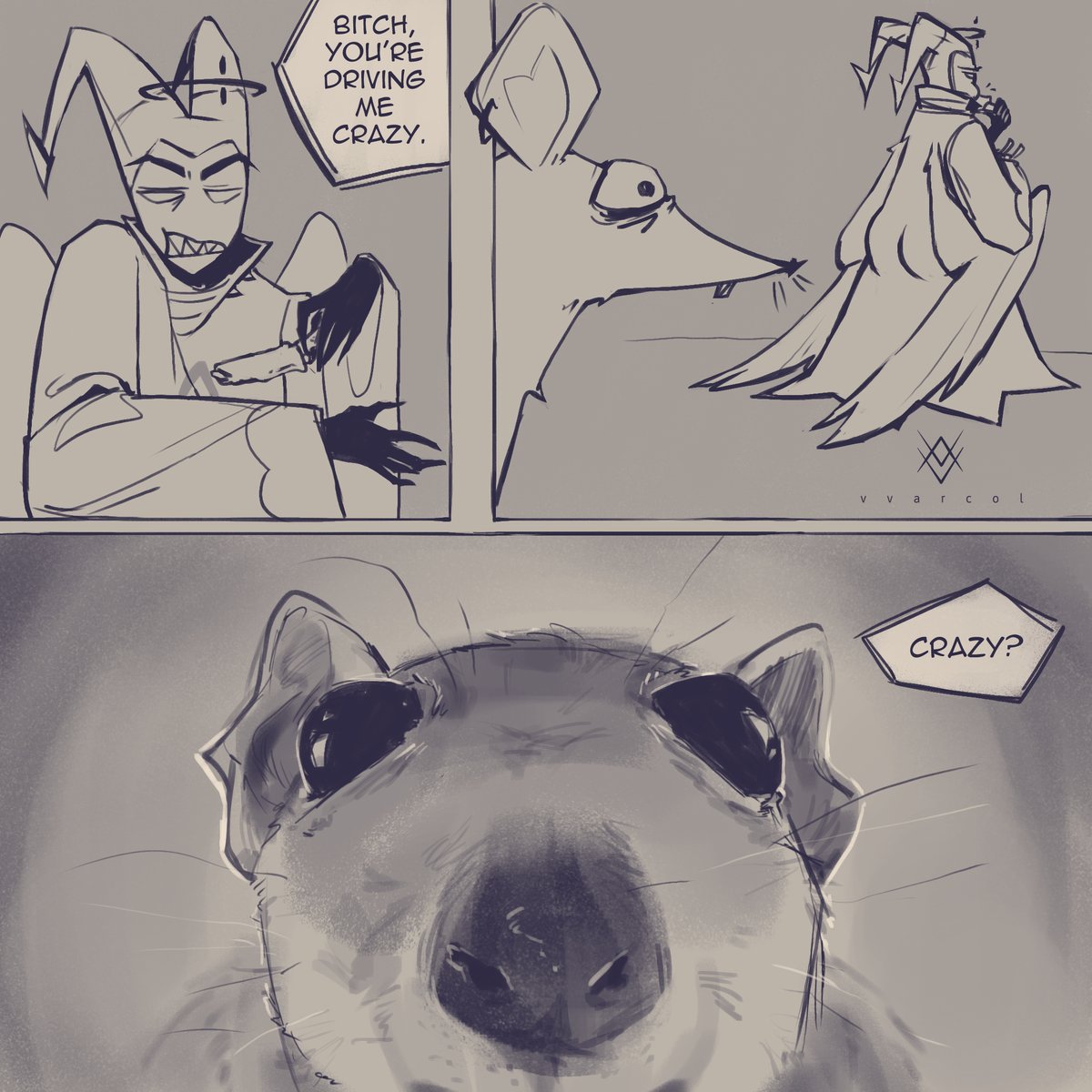 vvarcol's tweet image. 1k followers?? that's. . .

crazy.
#HazbinHotelAdam #rat