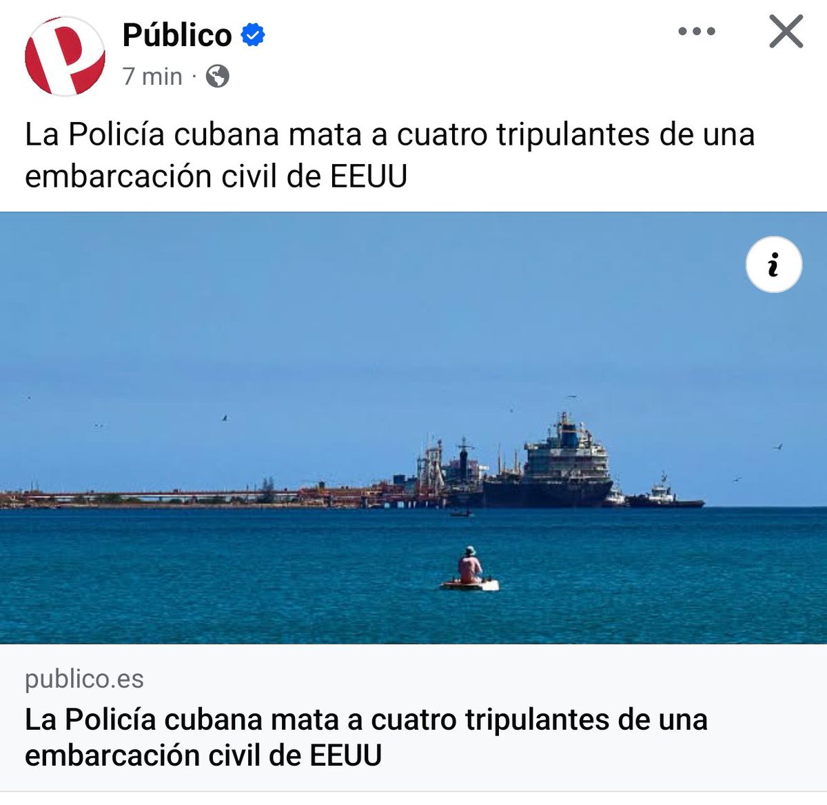 El diario <a href="/publico_es/">Público</a> miente y lo hace para favorecer un genocidio y lo hace para justificar las políticas de un fascista como Donald Trump contra una isla que solo ha dado médicos y maestros al resto del mundo. 

Tú periódico progresista.