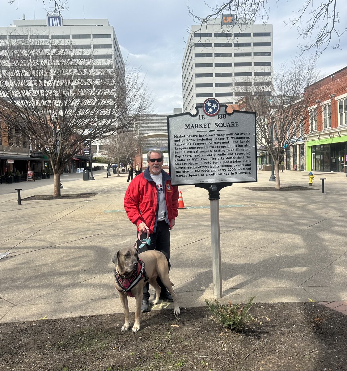 “Thank God For Tennessee” With MyTrixie in the historic Market Square section of Knoxville on a glorious February day.