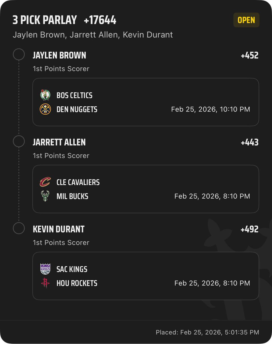 1st basket lotto🎰🎯

It’s as easy as 1-2-3🔥

$20 to someone that’s likes this post when we cash💰🤑

Link: sportsbook.draftkings.com/social/post/c3…

#GamblingX #draftkings