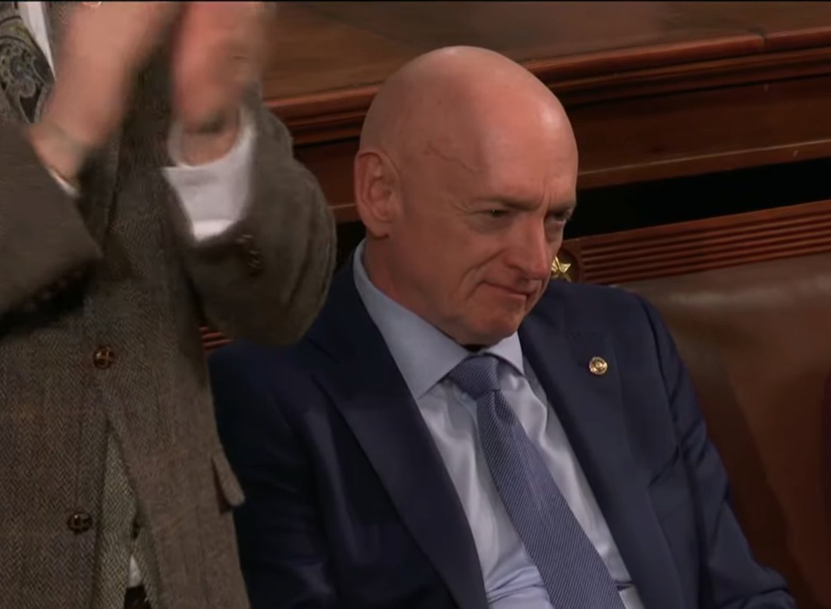 GoLionsTigers's tweet photo. @SenMarkKelly Why didn’t you stand when the president asked those to stand who put Americans first? https://t.co/AlKady2kNE