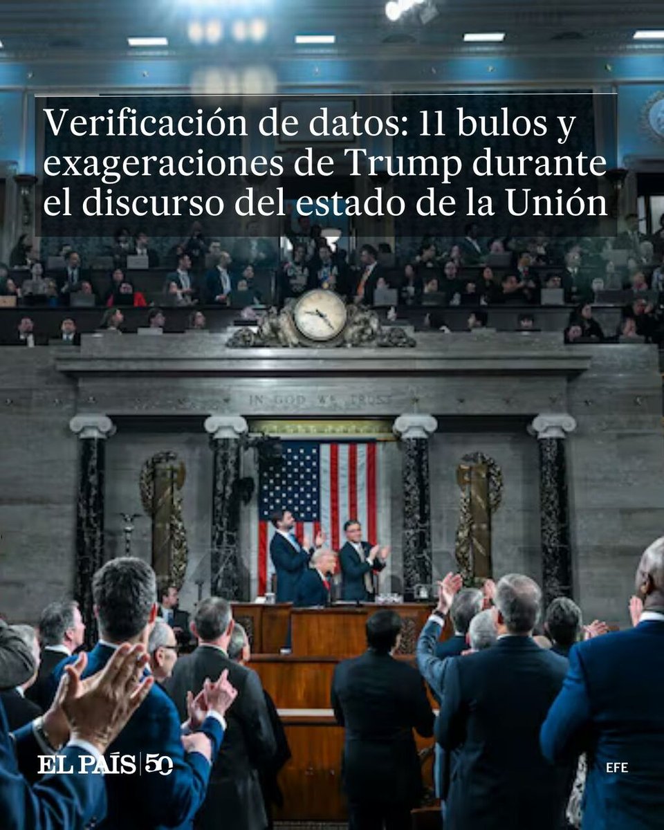 Verificación de datos: 11 bulos y exageraciones de Trump durante el discurso del estado de la Unión

El republicano se ufana de los logros de su primer año de Gobierno en una alocución de casi dos horas de duración

🔗 tinyurl.com/mtsffhk9