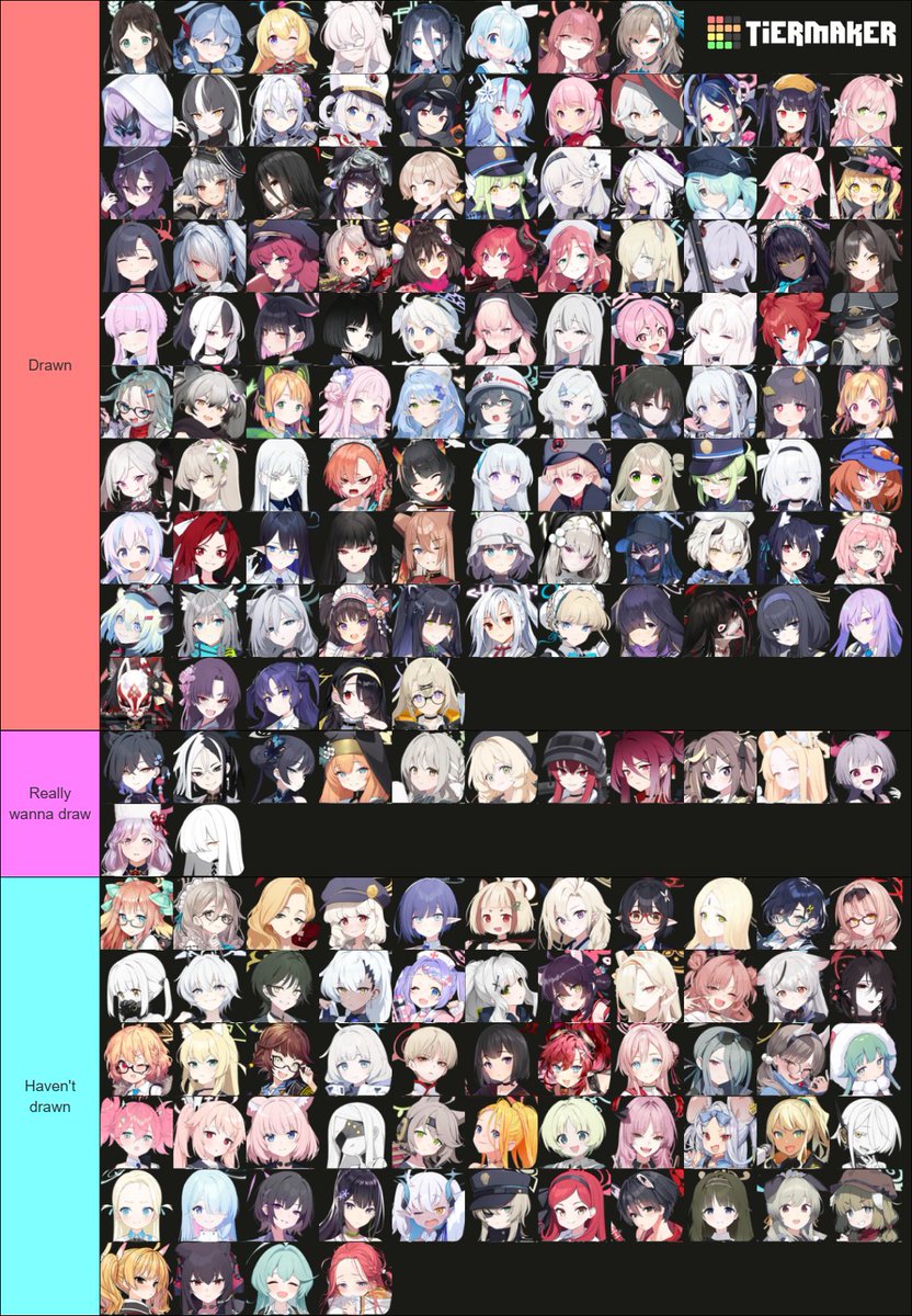 a list of BA characters i've drawn and haven't, drop a reply for one of ...