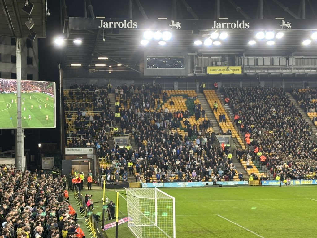 Shoutout to these guys. Already relegated, club left in a terrible state by a crook of an owner, still supporting their boys to the end. Particularly loved the “olé”s with 15 to go. You’ll be back lads 👏 #swfc #ncfc