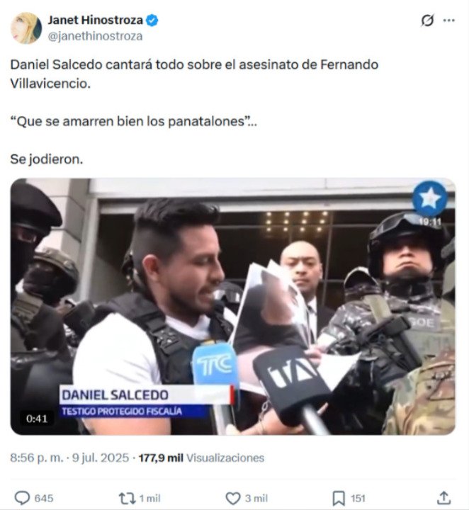 Cuando habla un criminal, debe probar sus acusaciones. Pero Janet, aquí te recuerdo lo que decías que cuando hablaba otro delincuente...