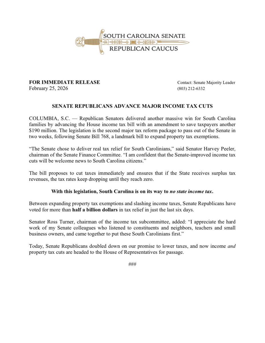 SC Senate Republicans tweet media