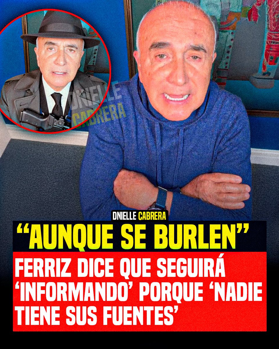 DnielleCabrera's tweet photo. 😂| Pedro Ferriz 'amenaza' con seguir haciendo 'periodismo' porque nadie tiene las fuentes que tiene él. https://t.co/W6tpFv2JPn