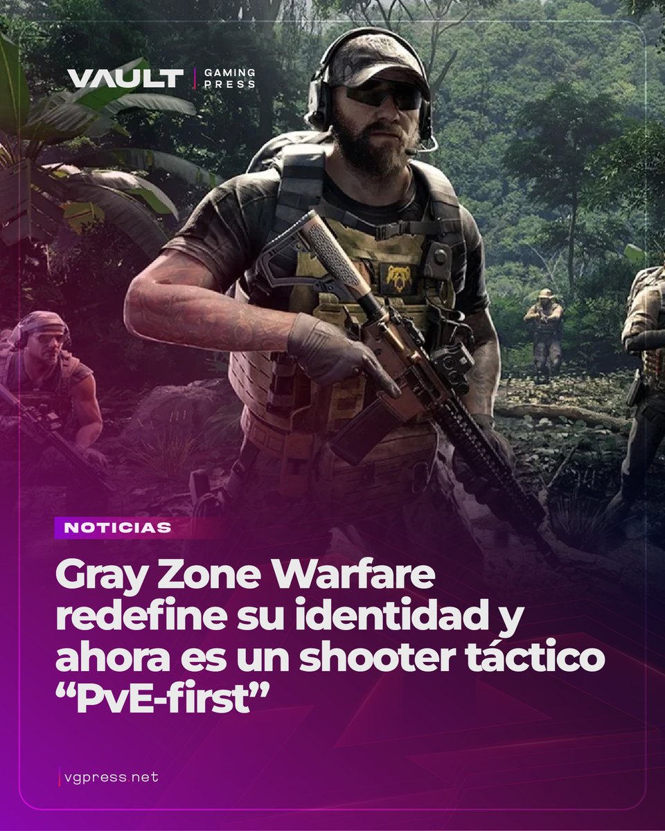 vaultgamingp's tweet photo. #GrayZoneWarfare redefine su identidad y ahora se presenta como un shooter táctico #PvE-first.

El enfoque en enemigos controlados por IA pasa al frente, aunque el #PvP sigue presente.

¿Es este el camino correcto para el género?

Te contamos todos los detalles sobre esta decisión por parte de los desarrolladores aquí: https://t.co/gwu9cD6Ey9