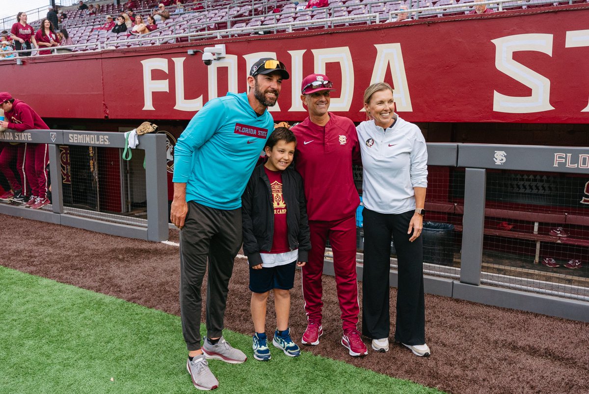 FSU_BeachVB's tweet photo. Coach Brooke x @FSUBaseball makes for a great night ⚾️

#SandyNoles | #OneTribe https://t.co/lwTAaEZKBu