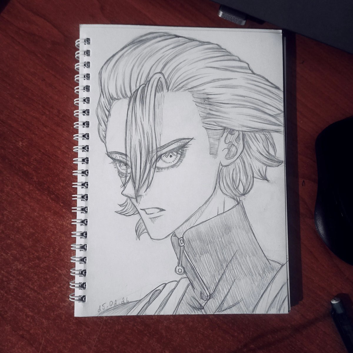 I'm trying to find my style, and I like this one. Finally, he looks kind of like Stanley Snyder, because my previous attempts to sketch him were just awful.
(I forgot to draw his petrification marks ...)
#DrSTONE #drst