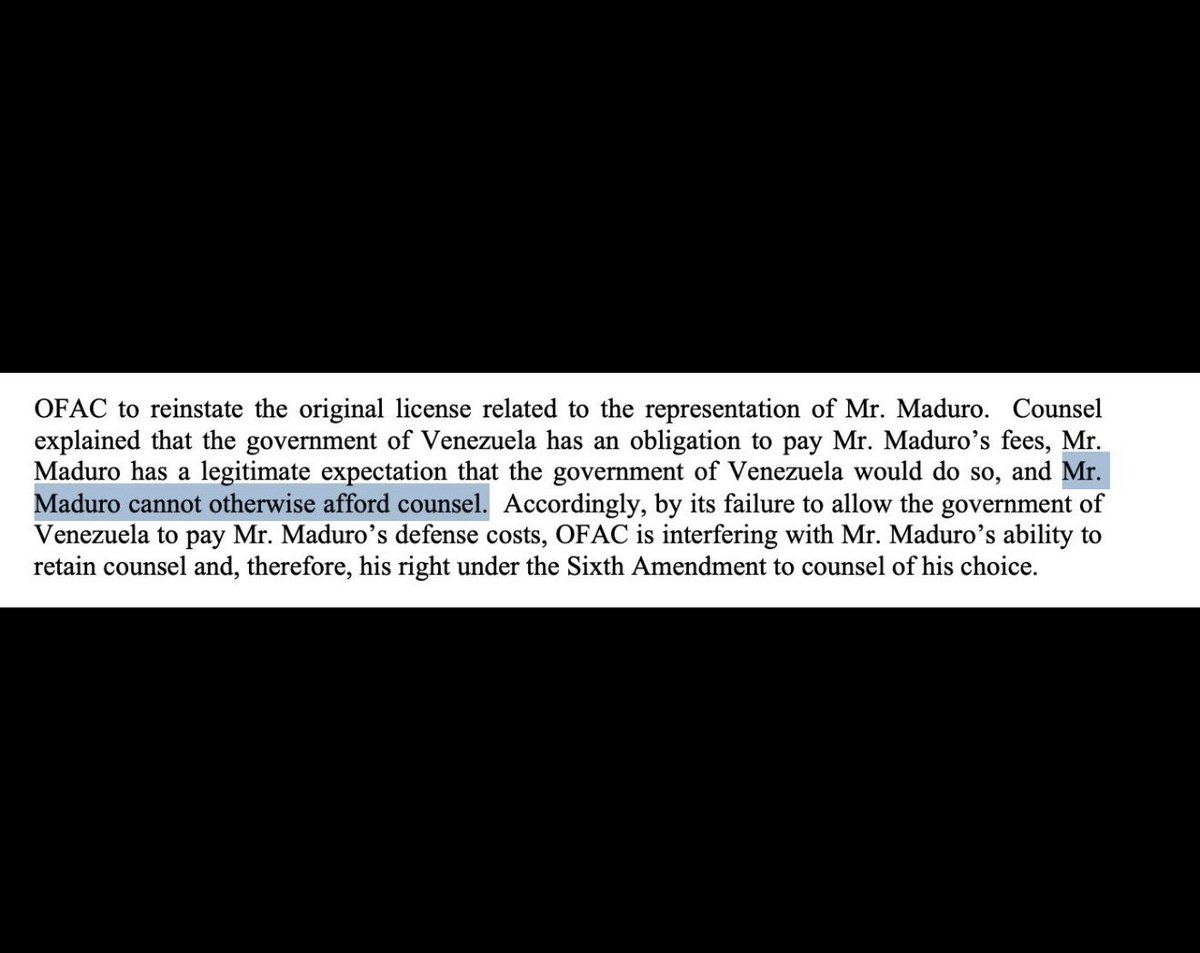 🇻🇪🇺🇸 URGENTE: ¡LO ÚLTIMO QUE NADIE ESPERABA!

El abogado de Maduro suplicó en corte:  
«El Tesoro de EE. UU. no nos deja tocar ni un dólar para la defensa… Nicolás no tiene cómo pagarme».

Sanciones intactas.  
Cuentas congeladas.  
Amigos desapareciendo.  
El dictador que se