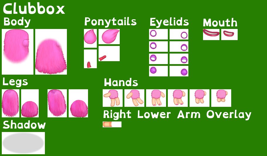 the monsters in the Clubbox use a separate sprite sheet with more ...