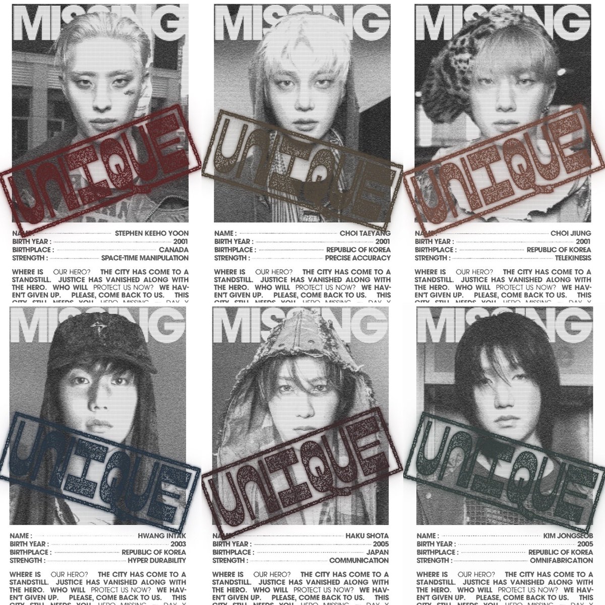 P1Harmony drops new posters for “UNIQUE”.