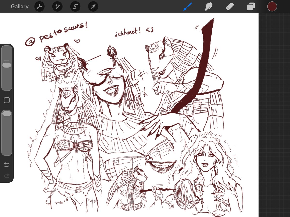 verrrry sketchy doodles #ennead 

oh sekhmet the woman you are ...