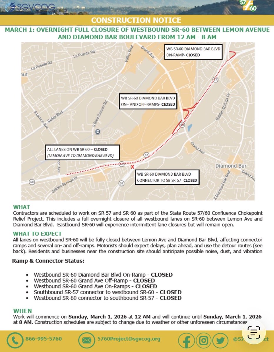 SR 57/60 Confluence Chokepoint Relief Project tweet media