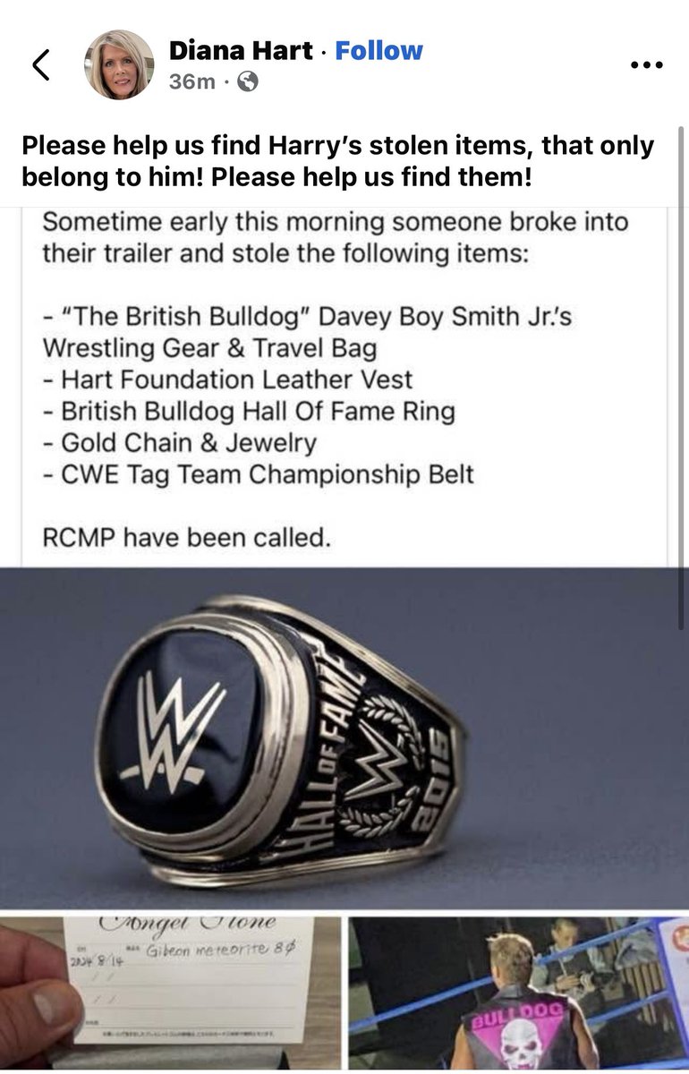 Please help spread the word…

In Lloydminster, Alberta, <a href="/DBSmithjr/">Harry Smith, “Davey Boy Smith JR”</a> had personal belongings stolen.
<a href="/CWECanada/">Canadian Wrestling's Elite</a>