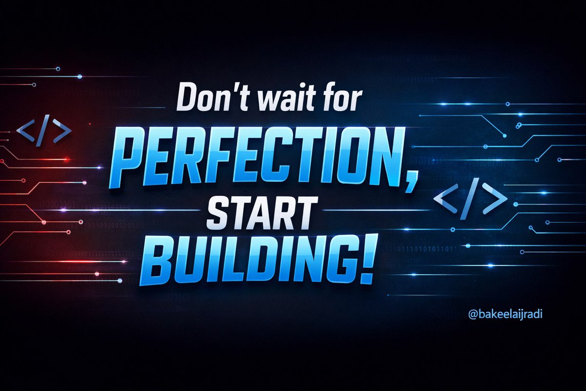 bakeelaljradi's tweet image. Every great product starts with a single idea and relentless execution. Don't wait for perfection, start building! What's one project you're proud of, big or small? #TechMotivation #Productivity #Innovation #AI