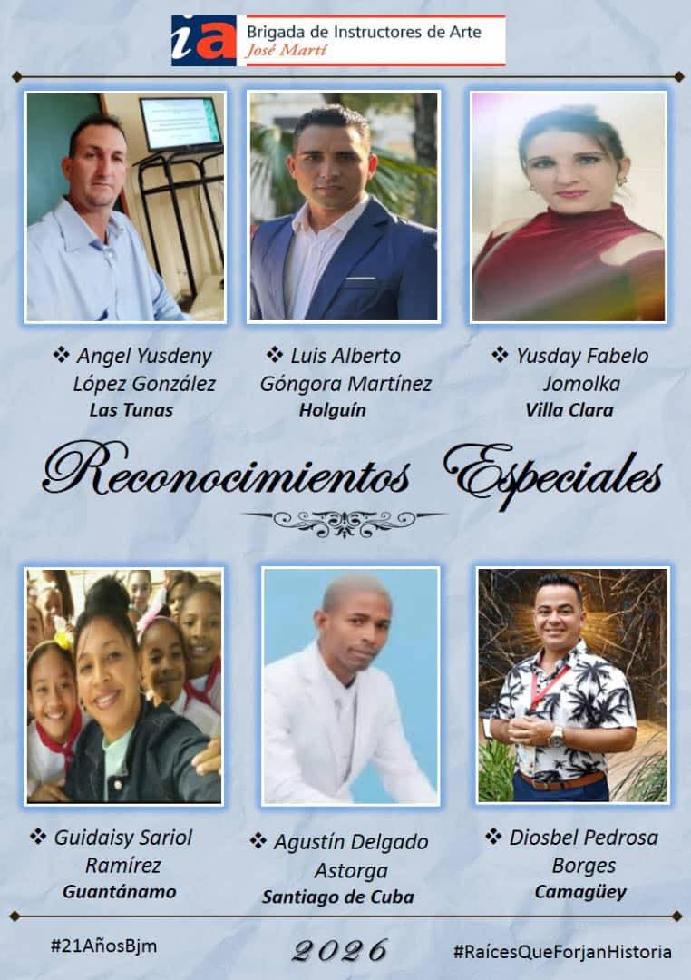 La Brigada de Instructores de Arte José Martí, entrega el Reconocimiento Especial como el máximo galardón de su movimiento. Un reconocimiento que posibilita premiar la integralidad y los resultados de los brigadistas en el ejercicio de sus funciones.  #ReconocimientoEspecial2026