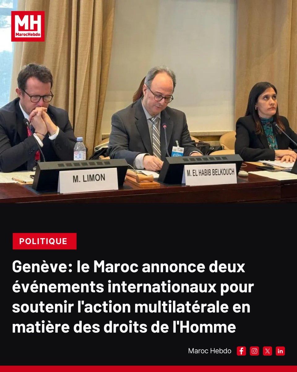 marochebdo's tweet photo. Le Délégué interministériel aux droits de l’Homme a réaffirmé l’attachement du Royaume au multilatéralisme et au renforcement du système international des droits de l’homme.

➡ https://t.co/xqTtxIsQbZ

#DroitsDeLHomme #Multilatéralisme #RoyaumeDuMaroc #Diplomatie #SystèmeInternational
