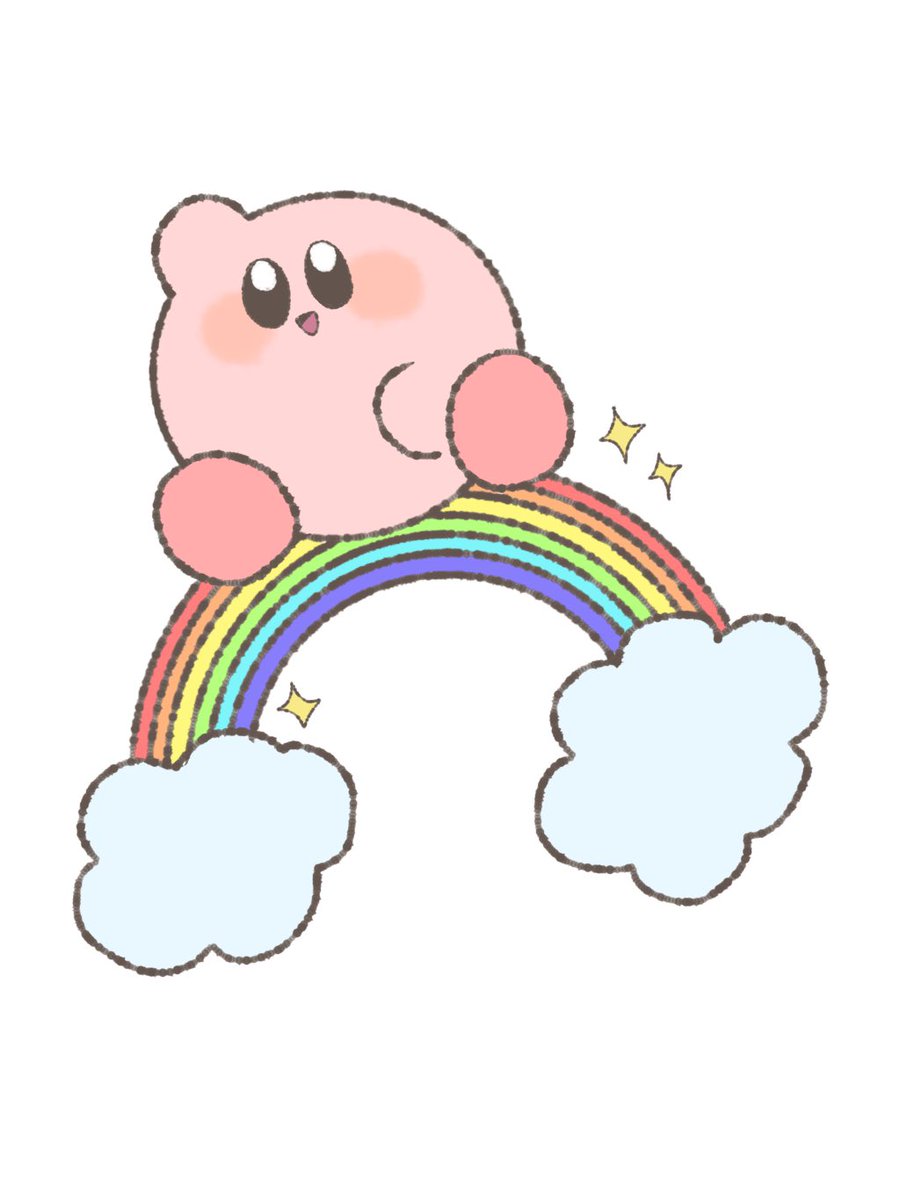 レインボー！！🌈✨️
 #1日1低画質カービィ