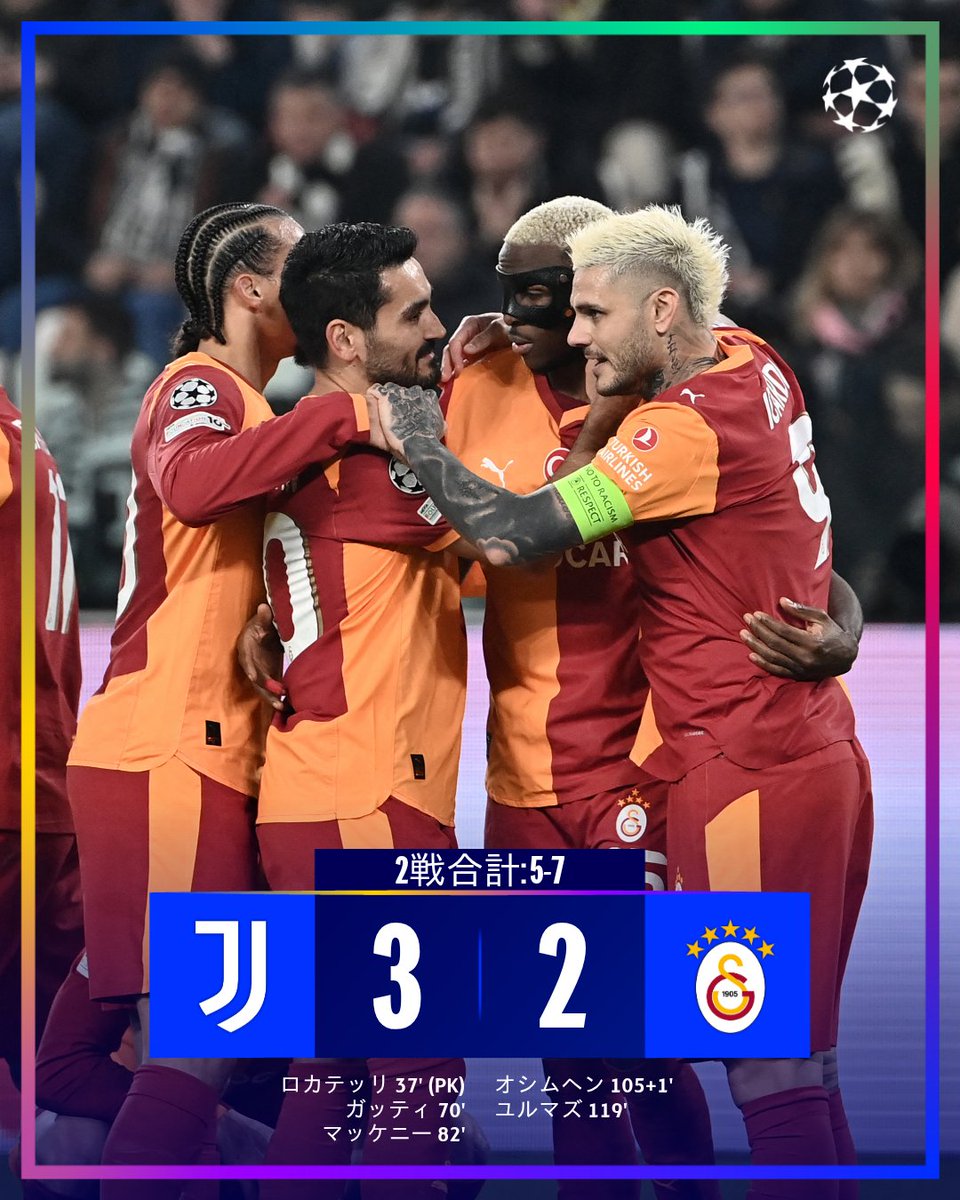 ガラタサライが延長戦を制し、ラウンド16最後の切符を掴み取りました