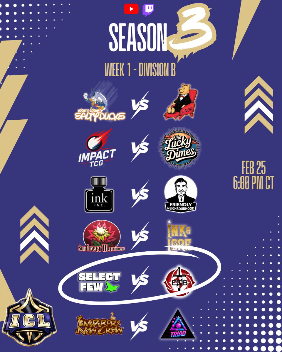 IllumineerCL's tweet image. We are closing out the week with a bang tonight! Catch 2x ICL Champions @EnterTheBattle1 🇨🇦 take on @Cre8tcg’s #SelectFew in tonight’s feature match! Plenty of action to go around! Let’s get it!

#Lorcana 
🔗⬇️