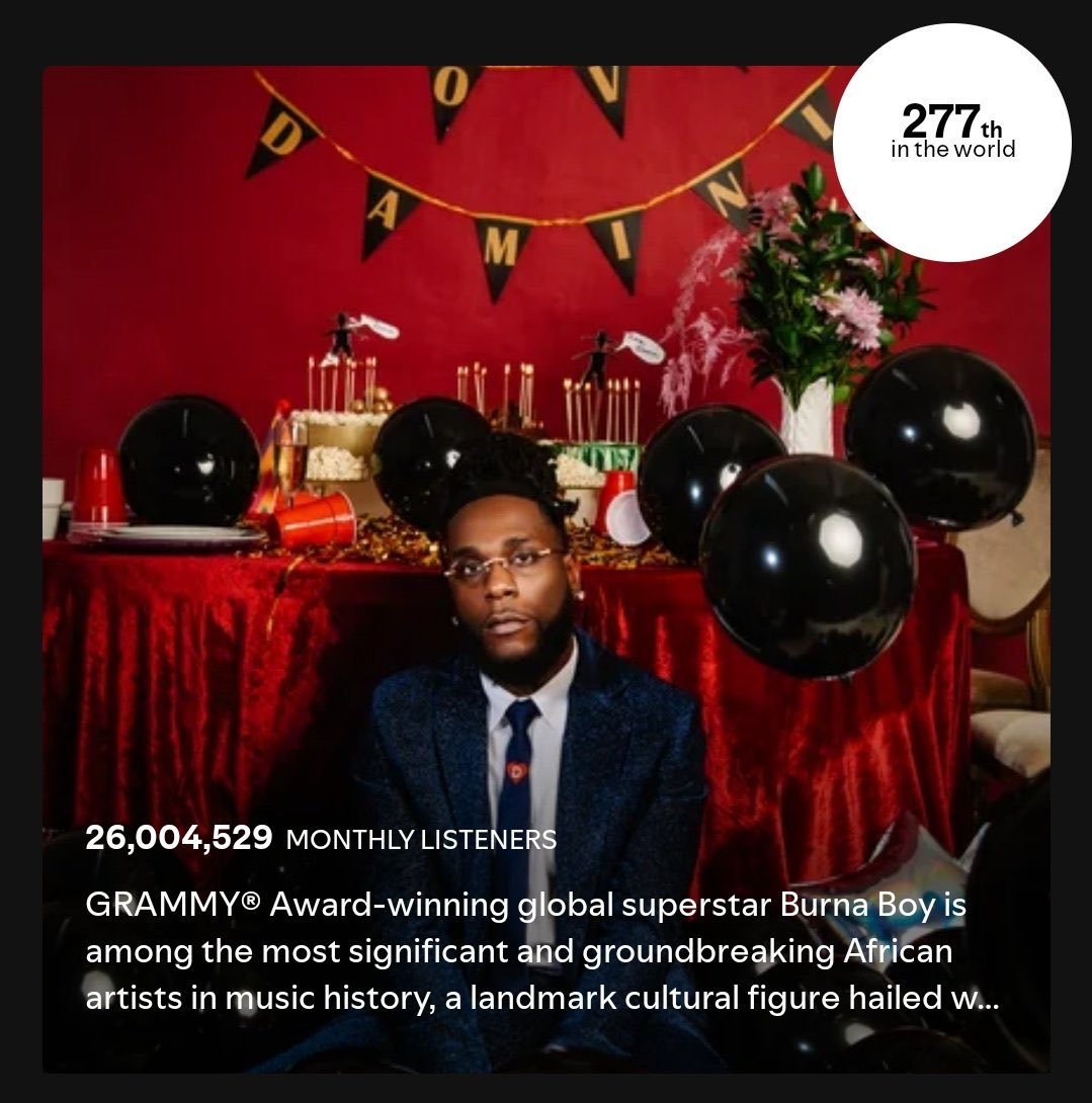 BURNA BOY STATS tweet media