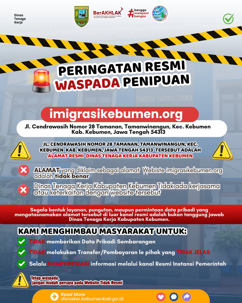 🚨 PERINGATAN RESMI – WASPADA PENIPUAN 🚨