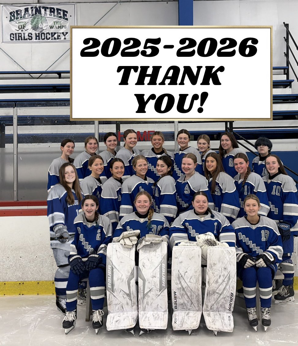 BraintreeHockey's tweet photo. Pride. Power. Perseverance. 

Lady Wamps, we could not be more proud of you.

The future is bright🌟 

2025-2026 signing out
@BraintreeWamps https://t.co/WBmk1EXanY