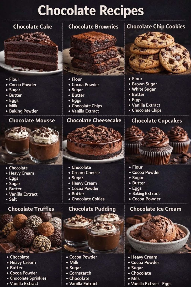 Fight against diseases
1. CHOCOLATE CAKE INGREDIENTS 
• All-purpose flour
• Cocoa powder
• Sugar
• Butter
• Eggs
• Milk
• Baking powder
INSTRUCTIONS
1. Preheat the oven to 350°F (180°C).
2. Mix flour, cocoa powder, and baking powder in a bowl.
3. Beat butter and sugar