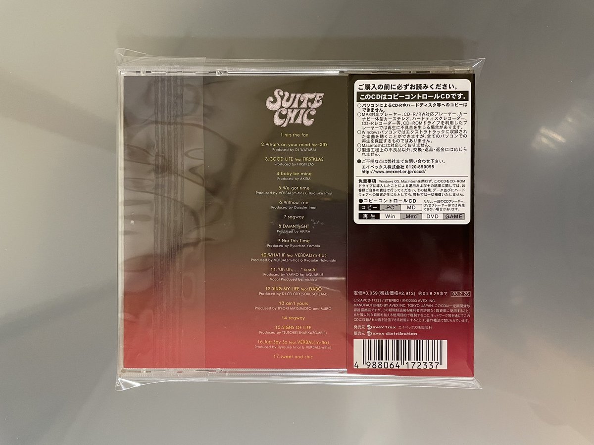 2003年2月26日にSUITE CHICの「WHEN POP HITS THE FAN」が発売されて23