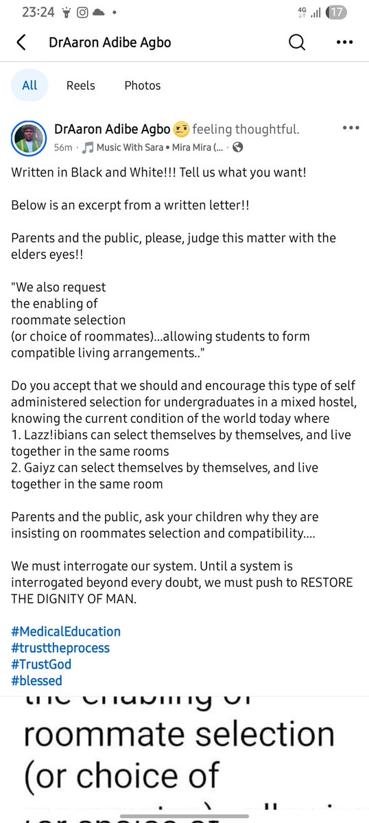 Dr Aaron Agbo continues to use his public platform to spread malicious lies. This is reckless, dishonest, and deliberately misleading. Twisting a simple welfare issue into baseless accusations against medical students is unacceptable.