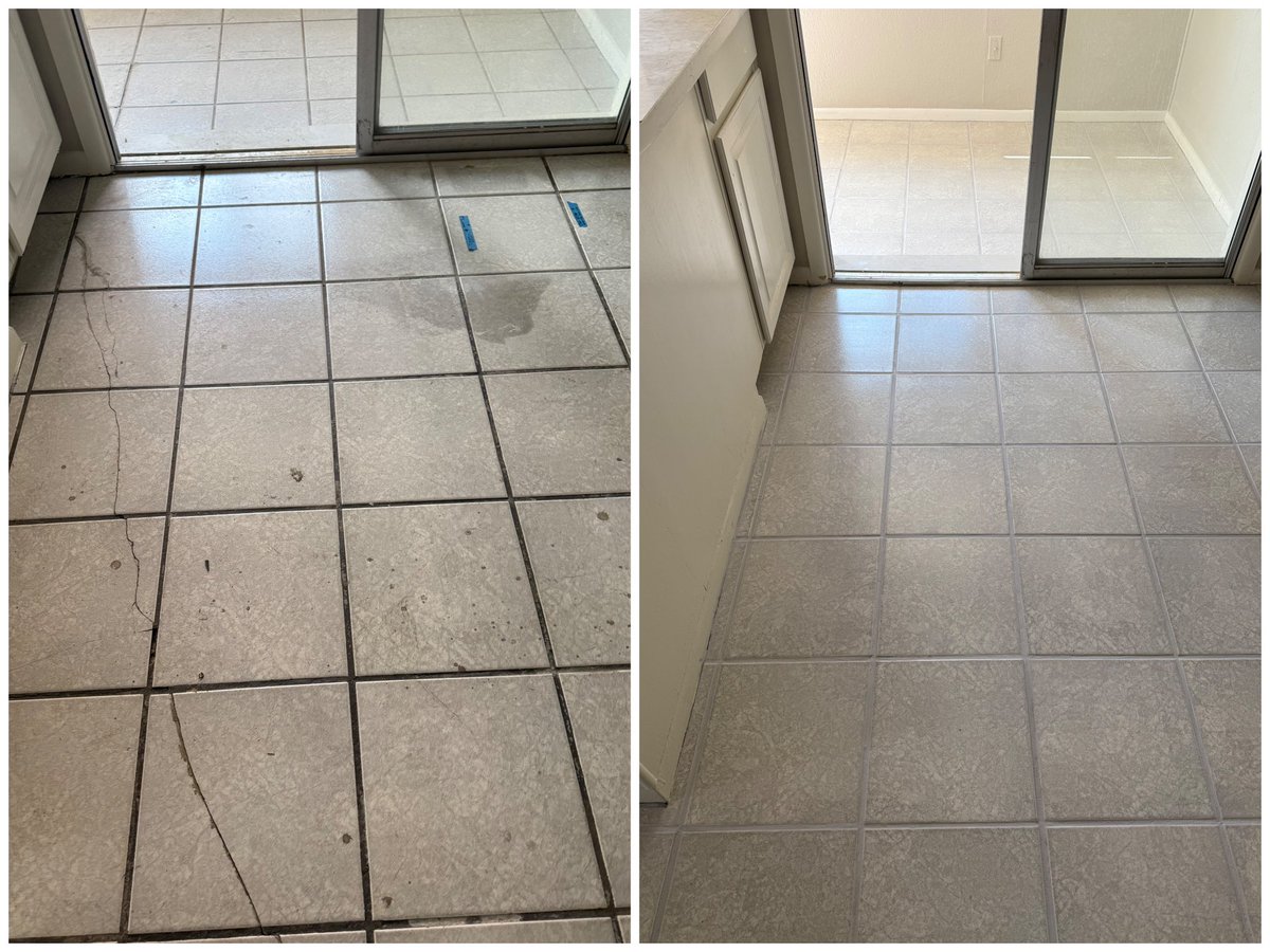 bloomcleaning's tweet photo. Look at the difference a full tile restoration can make!

What once looked dull, worn, and uneven now looks clean, uniform, and refreshed.

Restoration isn’t just cleaning — it’s repairing grout, fixing problem areas, and bringing the tile back to life. https://t.co/OI4SdCqGmD