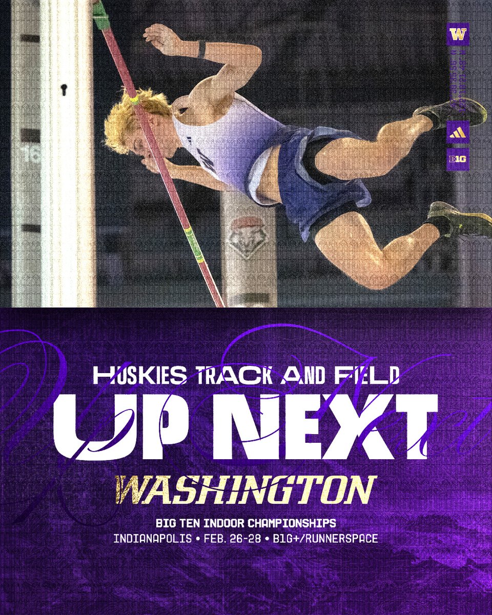 UWTrack's tweet photo. The 13th-ranked Huskies return to the B1G stage tomorrow in Indianapolis for three days of championship action 🏆
@bigten Preview: https://t.co/XBtBQLA92p
#GoHuskies x #BigTenTF https://t.co/3Ow33sOHVP