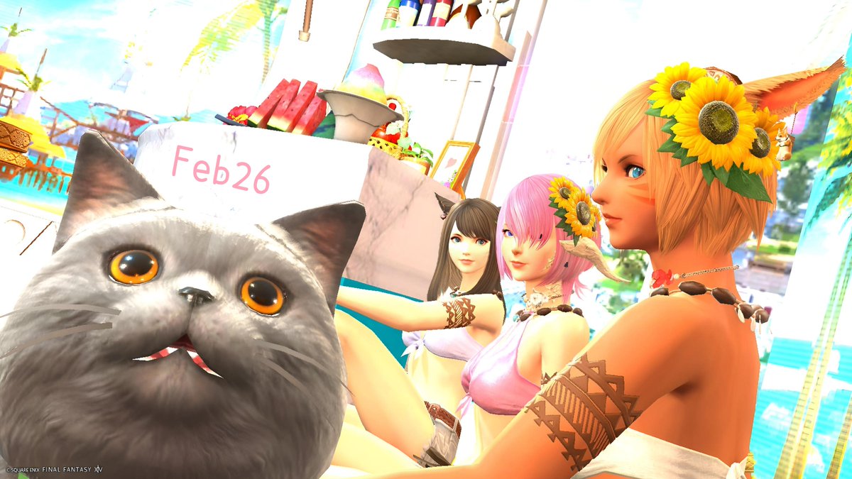 おはよ☀
雨で少しは潤ったかな？
今日も楽しくいこー😺✨💕 #おはウラ #FF14